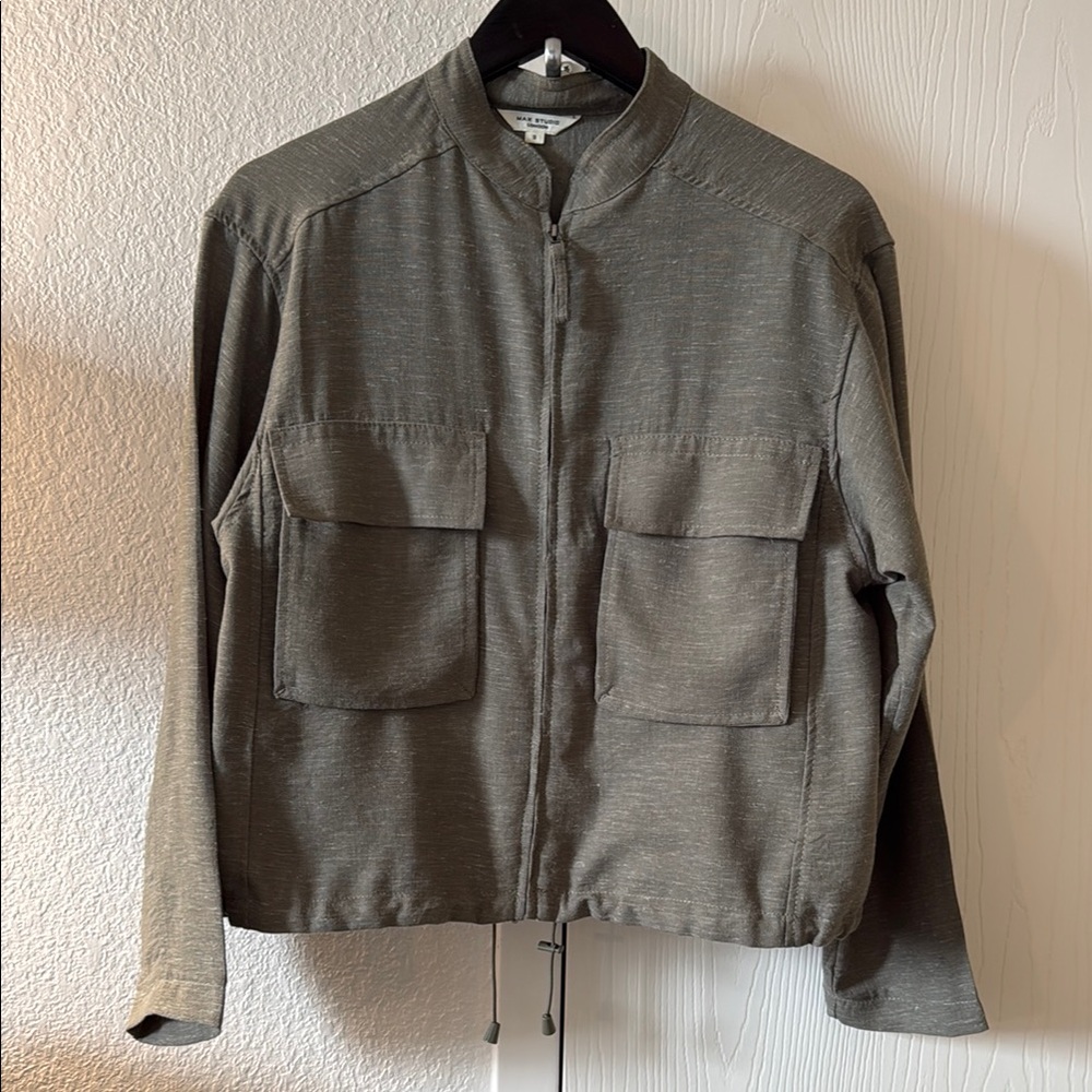Max studio London, small woman’s  jacket, olive green